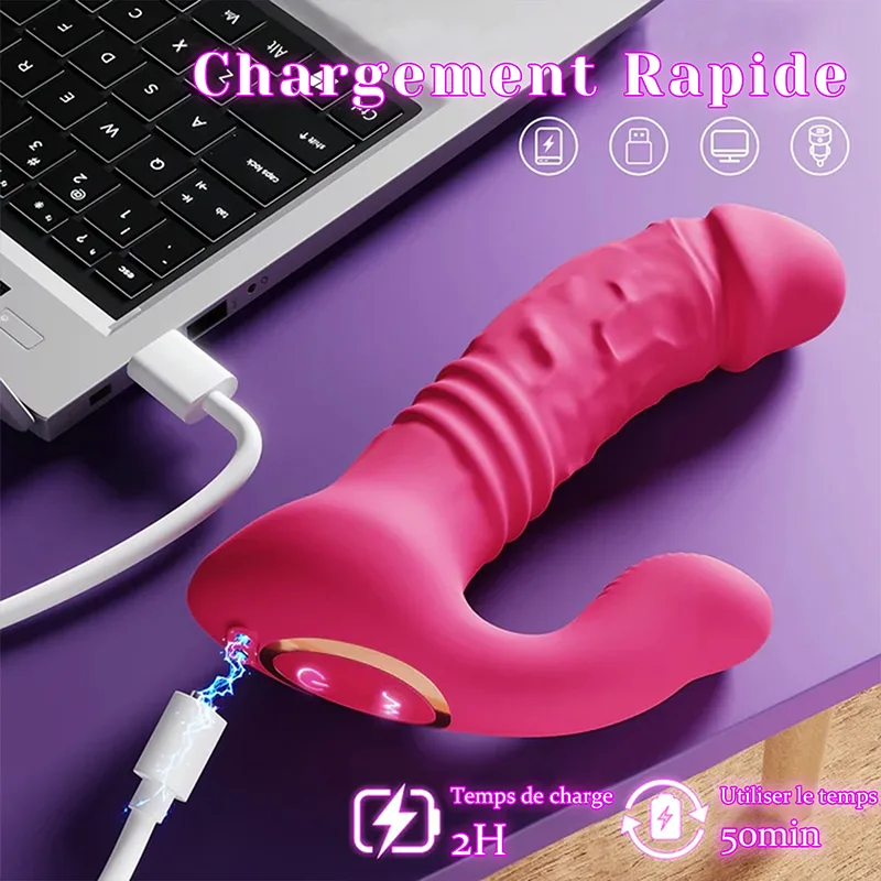 Vibro À Distance Portable Avec 10 Modes De Poussée Et De Vibration Contrôlés Par Application