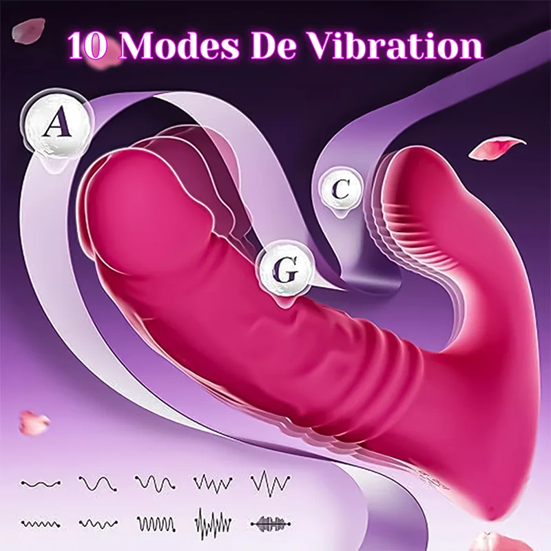 Vibro À Distance Portable Avec 10 Modes De Poussée Et De Vibration Contrôlés Par Application