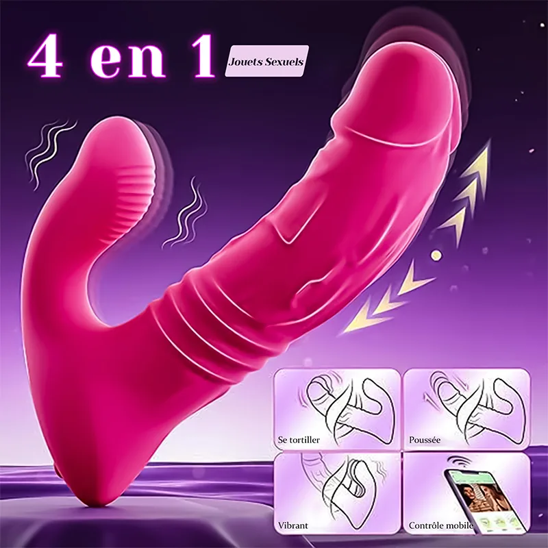 Vibro À Distance Portable Avec 10 Modes De Poussée Et De Vibration Contrôlés Par Application
