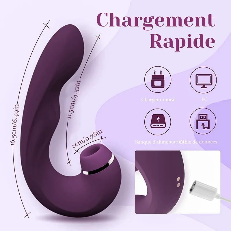 Vibro Point G 3 En 1 À Succion Et Vibration Étanche