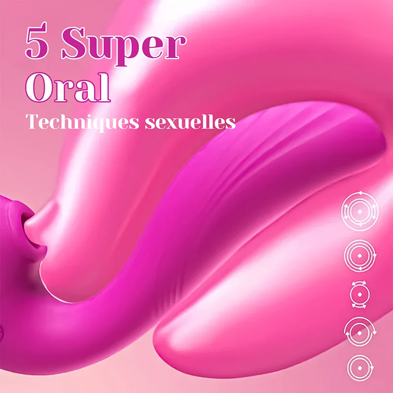 Vibro Point G 3 En 1 Avec Succion Clitoridienne 5 Modes De Léchage Et 10 Vibrations
