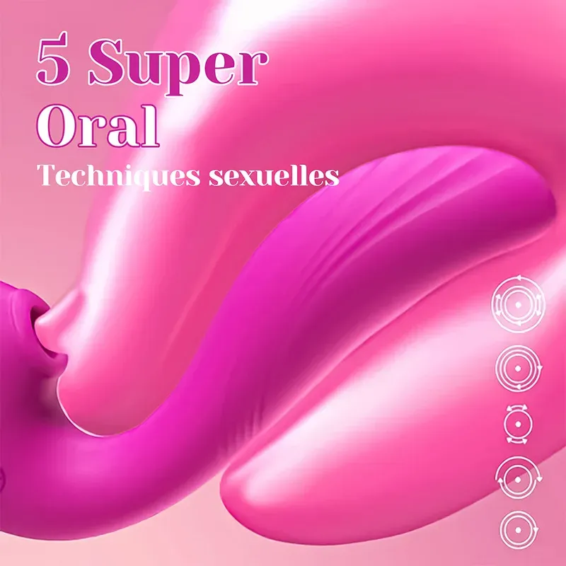 Vibro Point G 3 En 1 Avec Succion Clitoridienne 5 Modes De Léchage Et 10 Vibrations