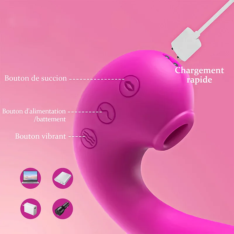 Vibro Point G 3 En 1 Avec Succion Clitoridienne 5 Modes De Léchage Et 10 Vibrations