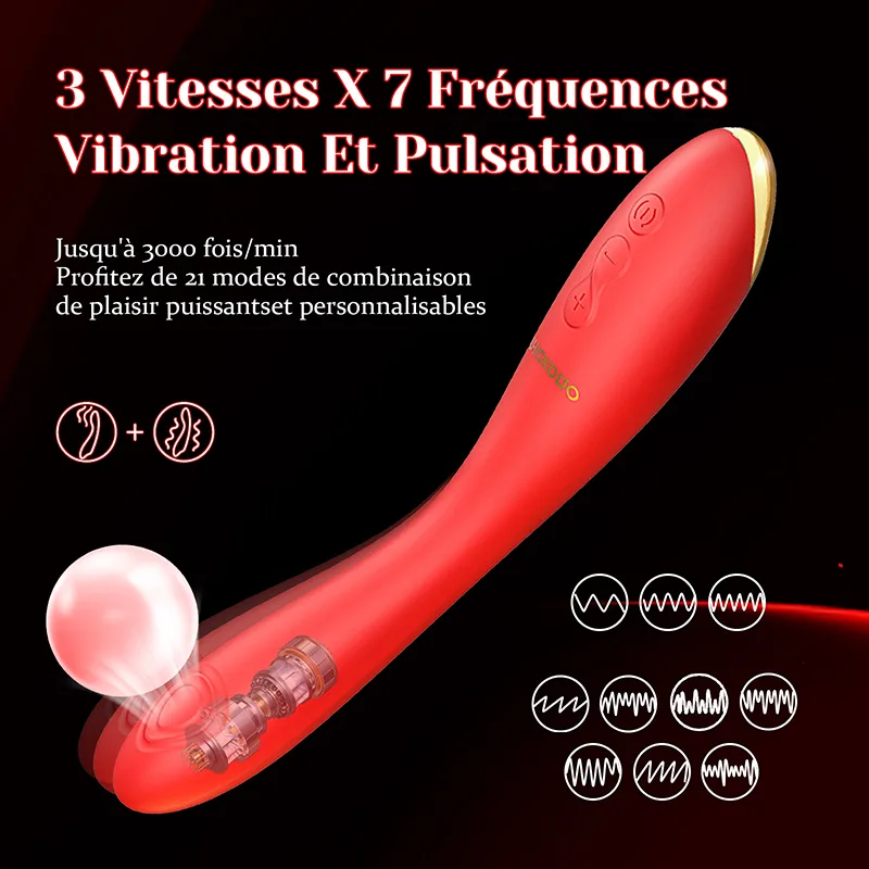 Vibro Point G 2 En 1 Vibrant Et Pulsionnel En Silicone