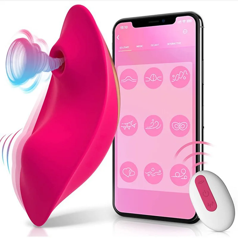 Vibromasseur À Distance Avec 9 Fréquences D’Aspiration Et De Vibration Contrôlé Par Application
