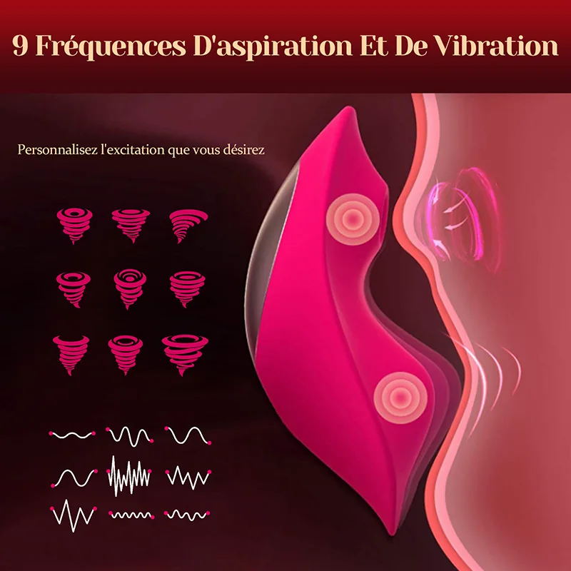 Vibromasseur À Distance Avec 9 Fréquences D’Aspiration Et De Vibration Contrôlé Par Application