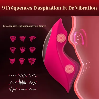 Vibromasseur À Distance Avec 9 Fréquences D’Aspiration Et De Vibration Contrôlé Par Application