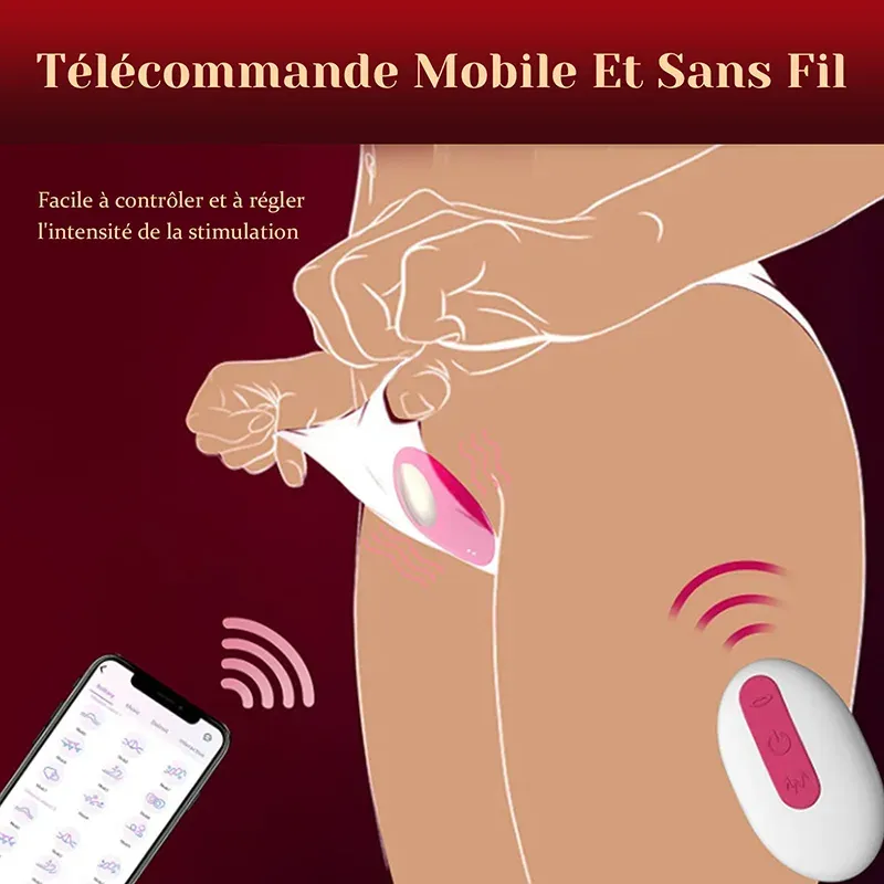 Vibromasseur À Distance Avec 9 Fréquences D’Aspiration Et De Vibration Contrôlé Par Application