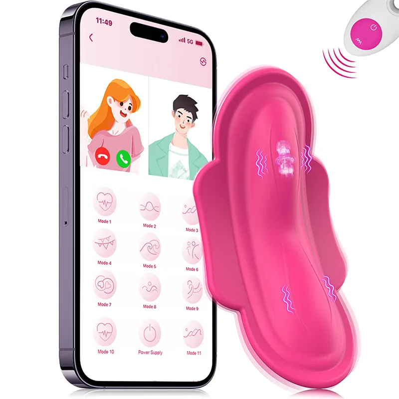 Vibromasseur À Distance Invisible Portable En Silicone Avec 11 Modes De Vibration Contrôlés Par Application