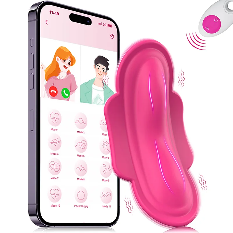 Vibromasseur À Distance Invisible Portable En Silicone Avec 11 Modes De Vibration Contrôlés Par Application