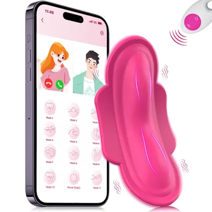 Vibromasseur À Distance Invisible Portable En Silicone Avec 11 Modes De Vibration Contrôlés Par Application
