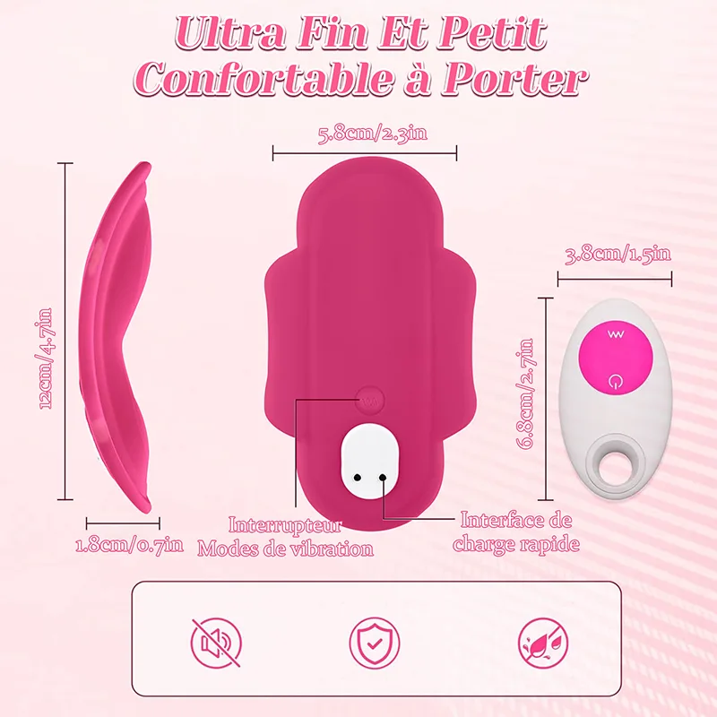 Vibromasseur À Distance Invisible Portable En Silicone Avec 11 Modes De Vibration Contrôlés Par Application