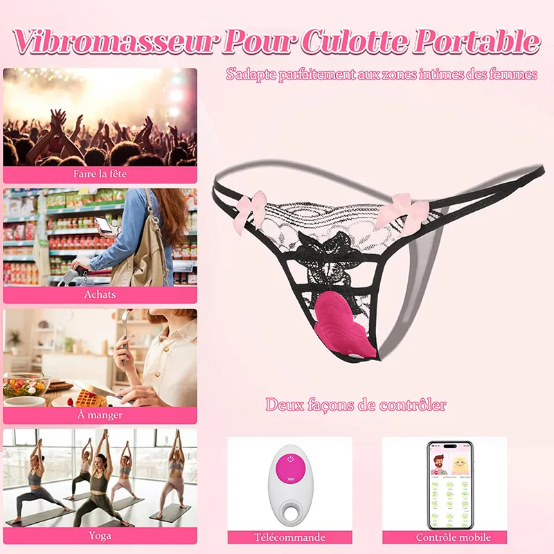 Vibromasseur À Distance Invisible Portable En Silicone Avec 11 Modes De Vibration Contrôlés Par Application