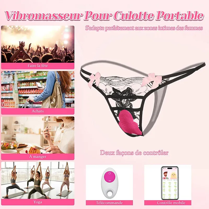Vibromasseur À Distance Invisible Portable En Silicone Avec 11 Modes De Vibration Contrôlés Par Application