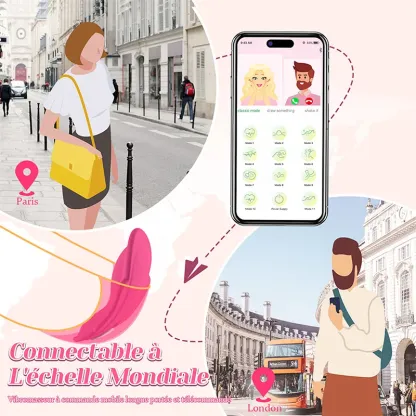 Vibromasseur À Distance Invisible Portable En Silicone Avec 11 Modes De Vibration Contrôlés Par Application