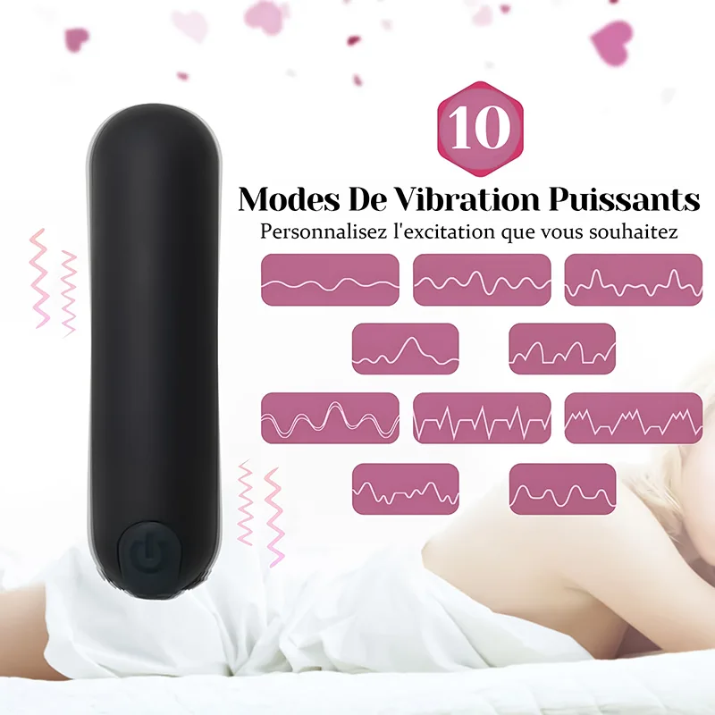 Vibromasseur Bullet Rechargeable À Télécommande Avec 10 Vibrations