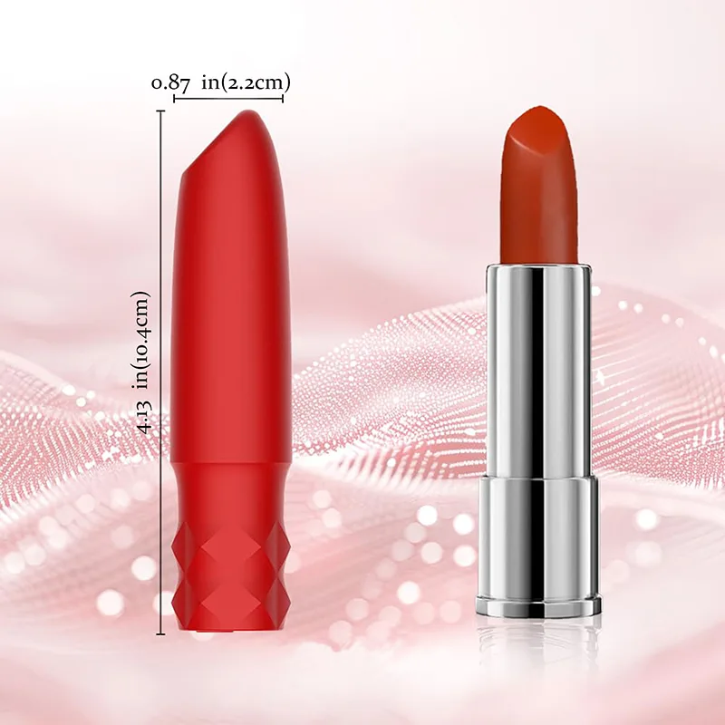 Vibromasseur Bullet Rechargeable Rouge À Lèvres Avec 10 Modes De Vibration Puissants