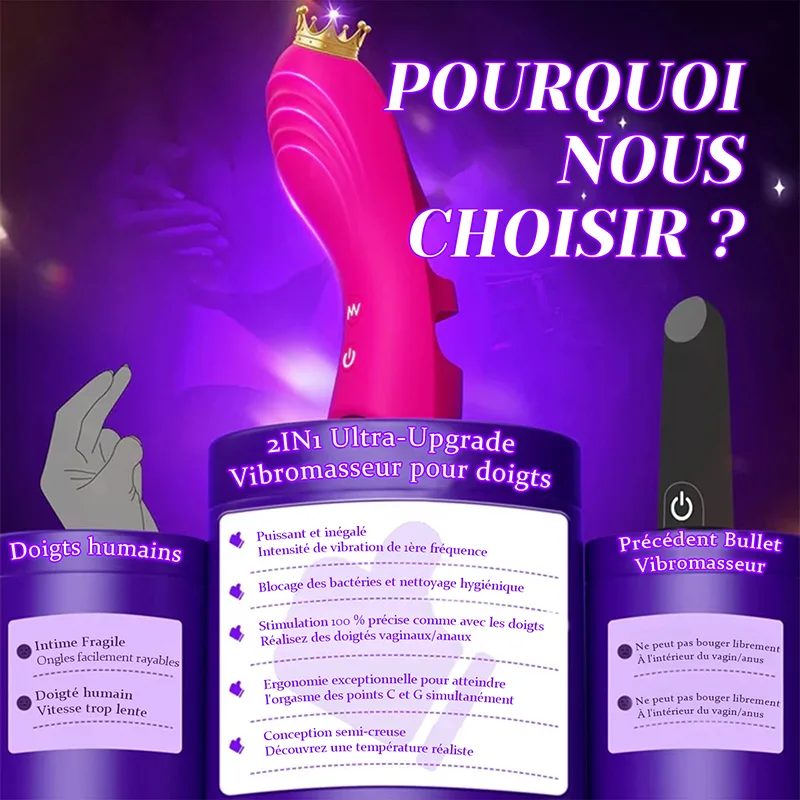 Vibromasseur Doigt À 10 Modes De Vibration Compact