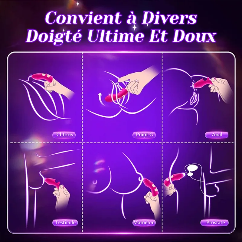 Vibromasseur Doigt À 10 Modes De Vibration Compact