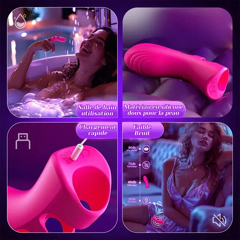 Vibromasseur Doigt À 10 Modes De Vibration Compact