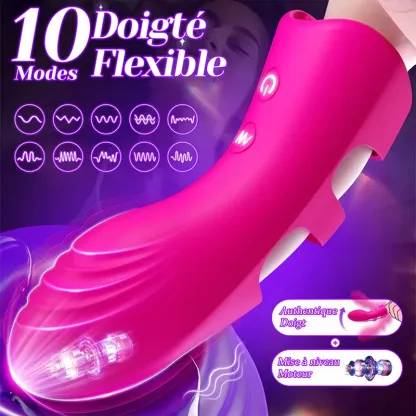 Vibromasseur Doigt À 10 Modes De Vibration Compact