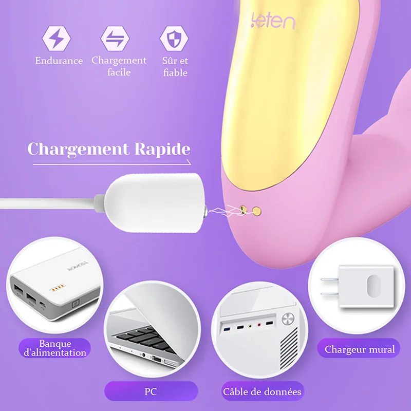 Vibromasseur Doigt Rechargeable À 7 Modes De Vibration Réalistes