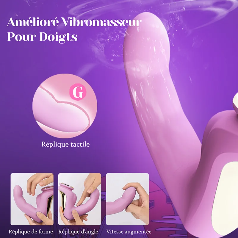 Vibromasseur Doigt Rechargeable À 7 Modes De Vibration Réalistes