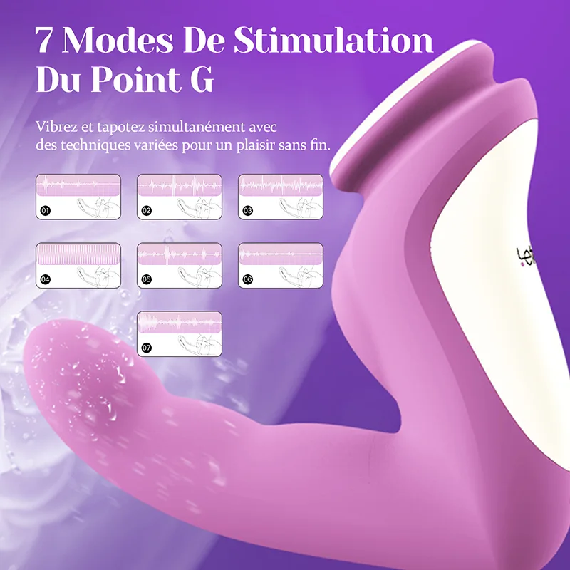 Vibromasseur Doigt Rechargeable À 7 Modes De Vibration Réalistes