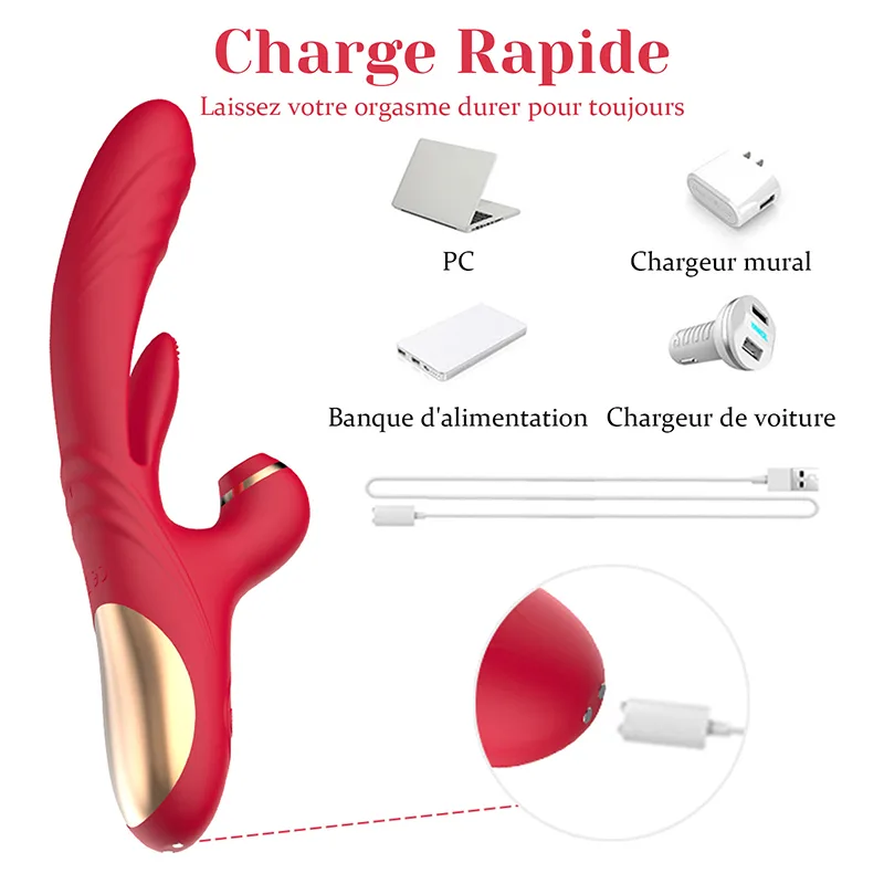 Vibromasseur Point G 3 En 1 Avec Stimulation Puissante De Vibration Et Succion