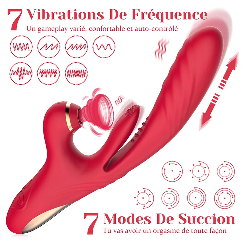 Vibromasseur Point G 3 En 1 Avec Stimulation Puissante De Vibration Et Succion