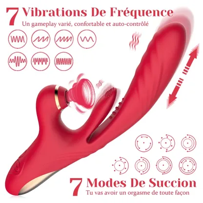 Vibromasseur Point G 3 En 1 Avec Stimulation Puissante De Vibration Et Succion