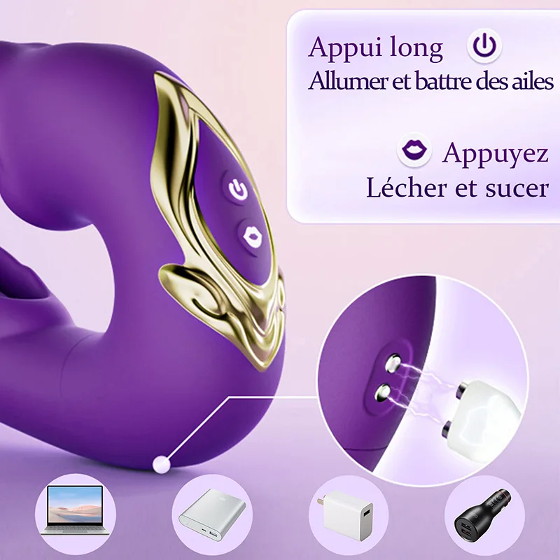 Vibromasseur Point G Portatif À Vibrations Battantes Et Léchantes