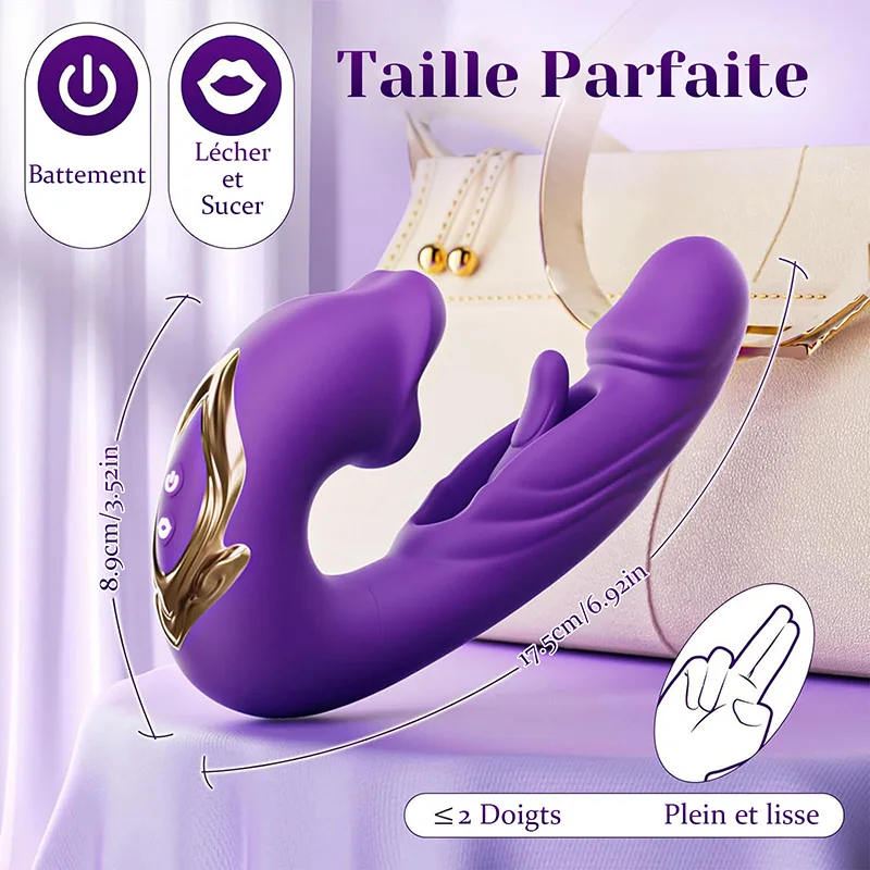 Vibromasseur Point G Portatif À Vibrations Battantes Et Léchantes