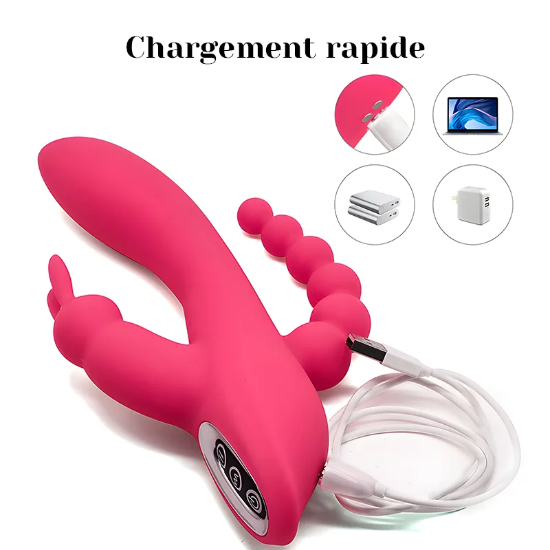 Vibromasseur Rabbit 3 En 1 Avec 7 Modes De Vibration