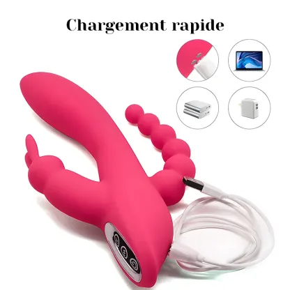 Vibromasseur Rabbit 3 En 1 Avec 7 Modes De Vibration