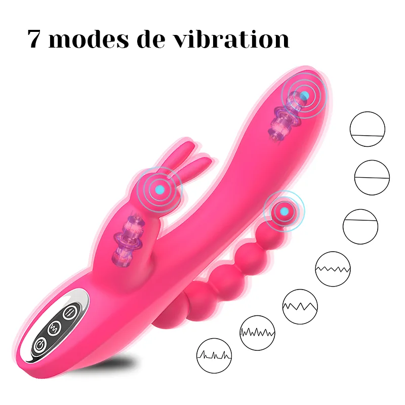 Vibromasseur Rabbit 3 En 1 Avec 7 Modes De Vibration