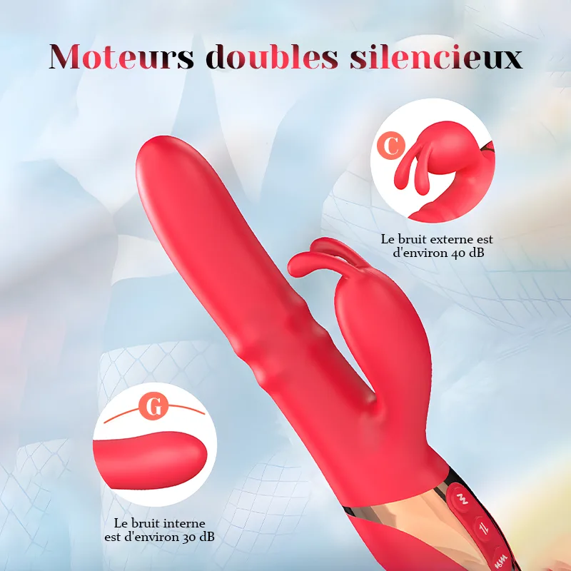 Vibromasseur Rabbit À 3 Fréquences De Poussée Et De Claquement