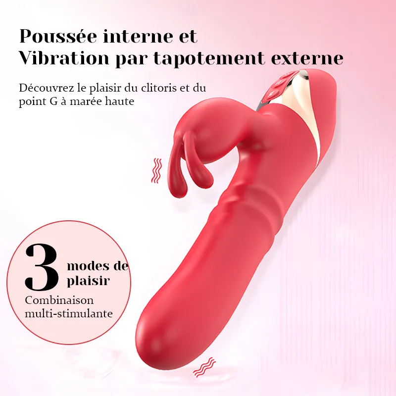 Vibromasseur Rabbit À 3 Fréquences De Poussée Et De Claquement