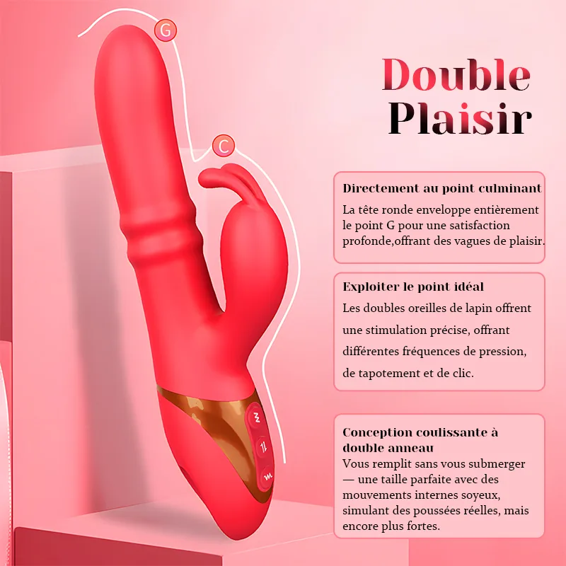 Vibromasseur Rabbit À 3 Fréquences De Poussée Et De Claquement