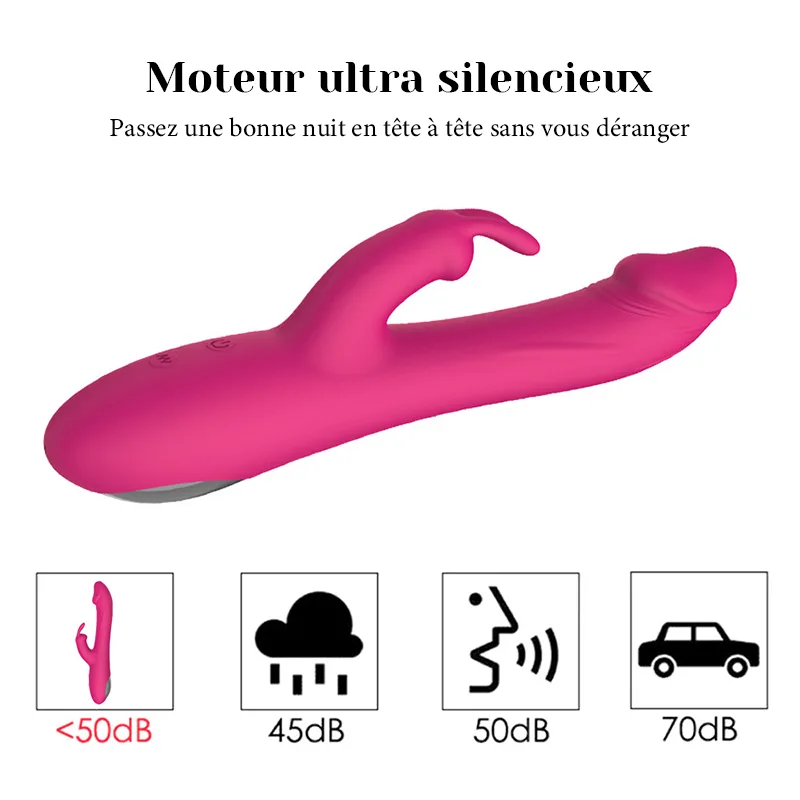 Vibromasseur Rabbit Réaliste À 10 Modes De Vibration Et 3 Modes De Poussée
