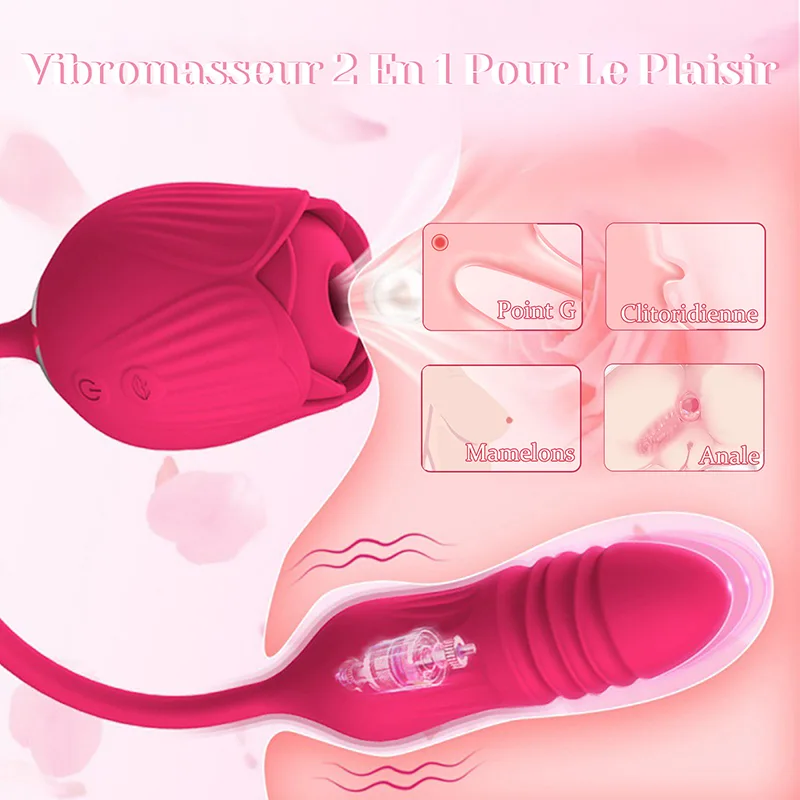 Vibromasseur Rose 2 en 1 Floral Fantasy Aspiration Clitoridienne