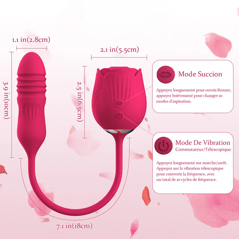 Vibromasseur Rose 2 en 1 Floral Fantasy Aspiration Clitoridienne