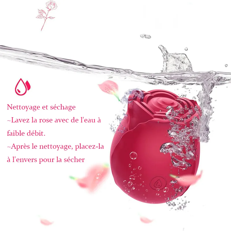 Vibromasseur Rose Classique Avec 10 Modes de Vibration de Fréquence