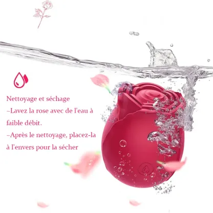 Vibromasseur Rose Classique Avec 10 Modes de Vibration de Fréquence