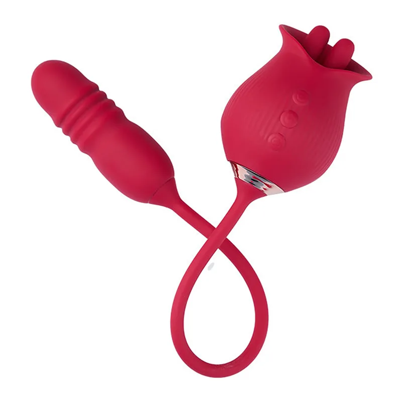 Vibromasseur Rose Suceur De Clitoris 2 En 1 Avec Cône Télescopique