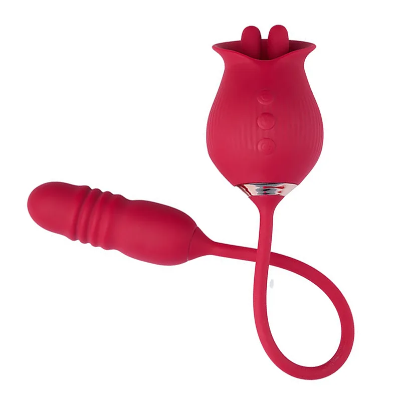 Vibromasseur Rose Suceur De Clitoris 2 En 1 Avec Cône Télescopique