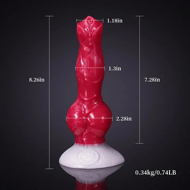 8,26 Pouces Gode Chien En Silicone Avec Nœuds Épais