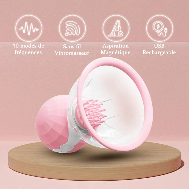 Jouets À Succion De Mamelons 10 Modes De Vibration & Stimulation Par Rotation À 360°