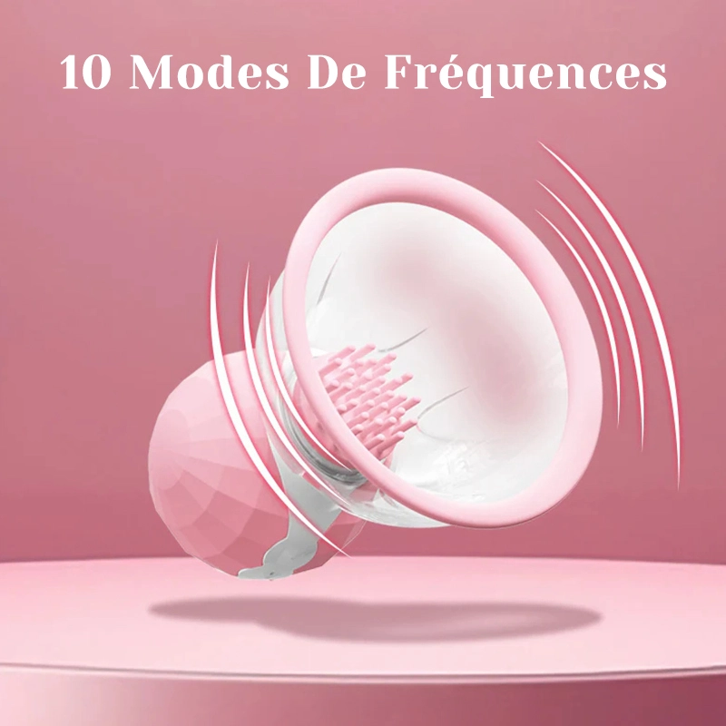 Jouets À Succion De Mamelons 10 Modes De Vibration & Stimulation Par Rotation À 360°