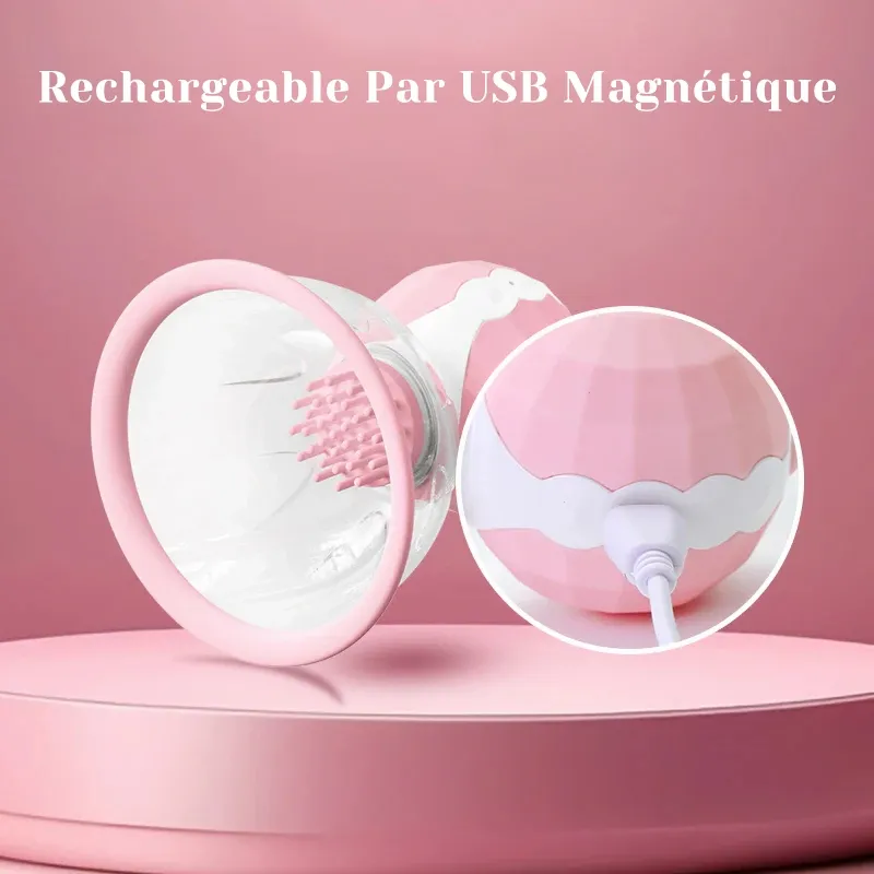 Jouets À Succion De Mamelons 10 Modes De Vibration & Stimulation Par Rotation À 360°